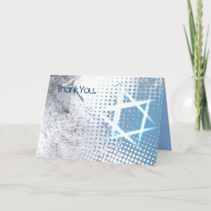 SILVER TEXTURE STAR Thank You Greeting Card