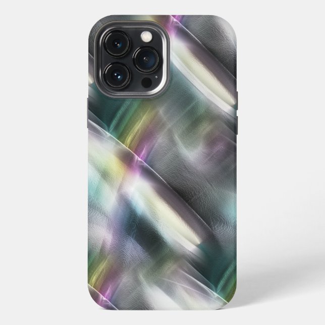 Silver texture to colours chrome and digital rough iPhone case (Back)