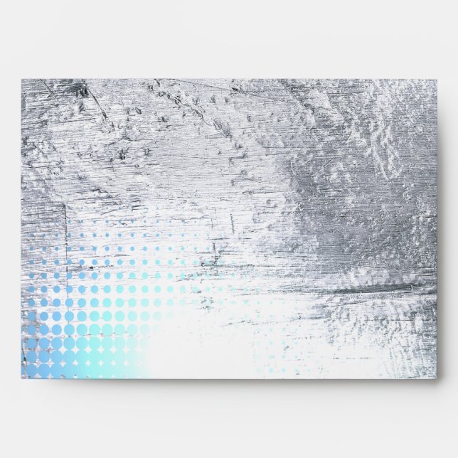 SILVER TEXTURED STAR Customizable Envelope (Front)