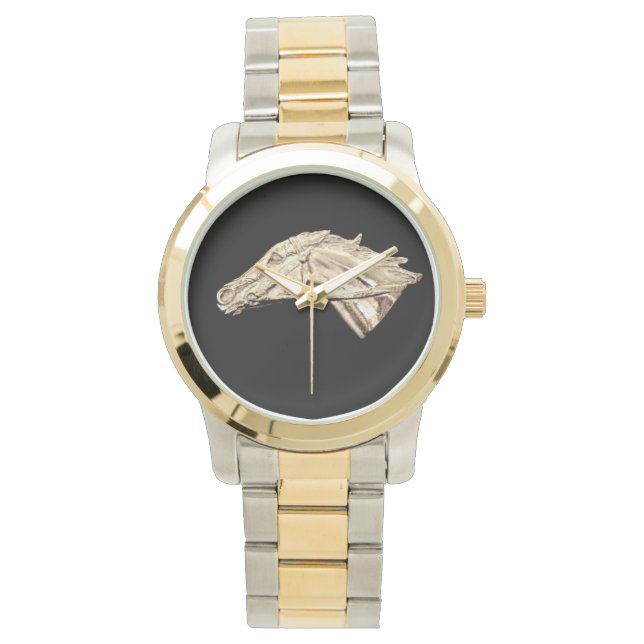 Silver thoroughbred racehorse watch (Front)