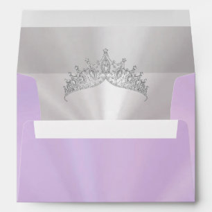 Silver Tiara on Pastel Lavender Envelope