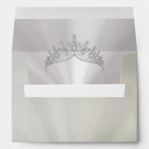 Silver Tiara on Pastel Sage Envelope