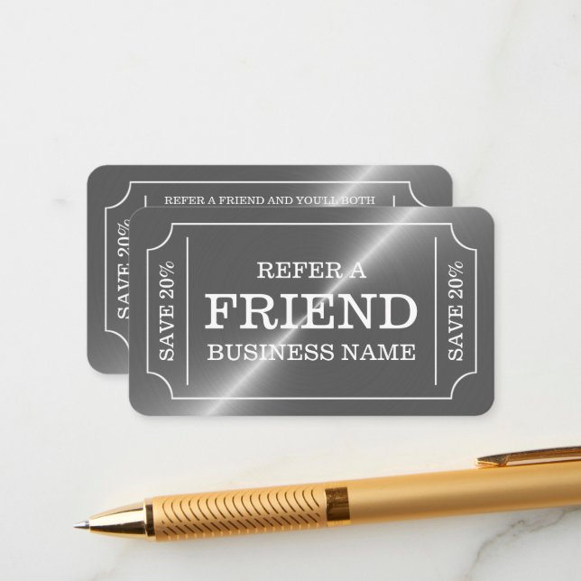Silver Ticket Style Referral Card (Front/Back In Situ)