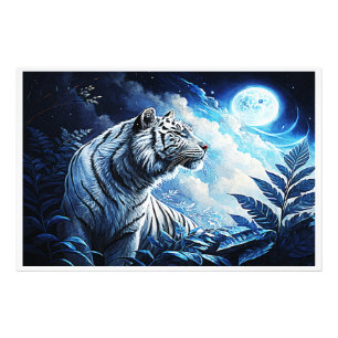 SILVER TIGER PHOTO PRINT