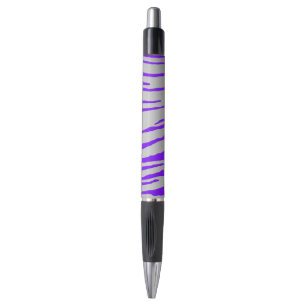 Silver Tiger Stripes Purple Pen