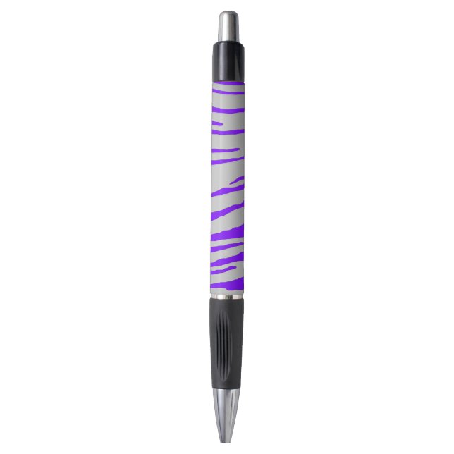 Silver Tiger Stripes Purple Pen (Front Vertical)