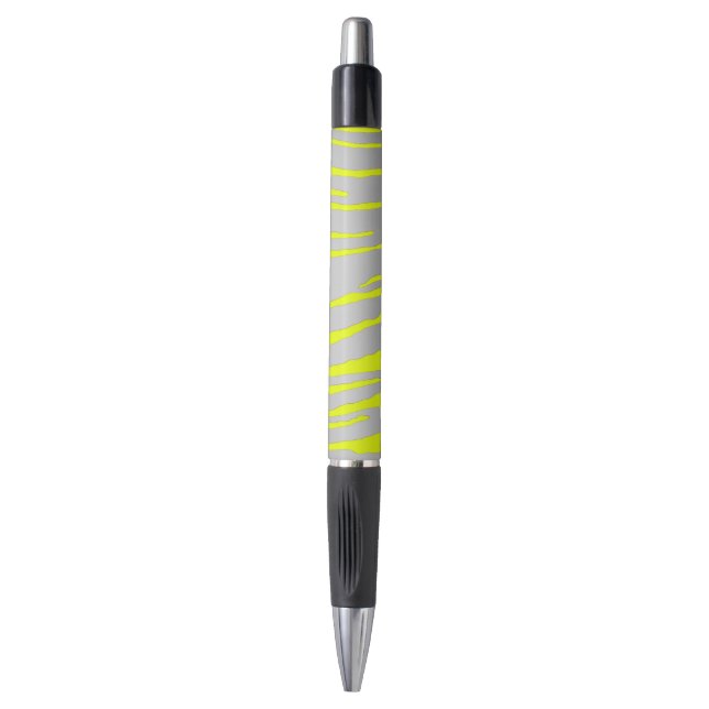 Silver Tiger Stripes Yellow Pen (Front Vertical)
