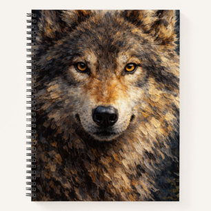 Silver Timber   Wolf Wildlife Art   Notebook