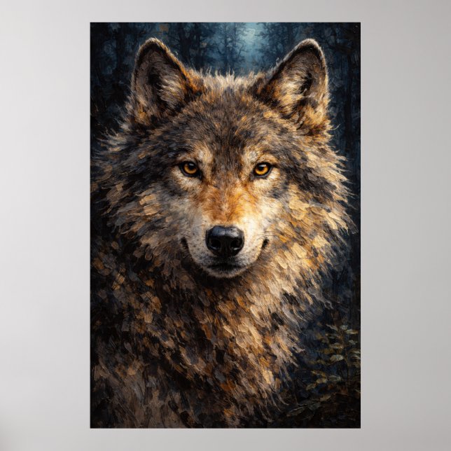 Silver Timber | Wolf Wildlife Art | Poster (Front)