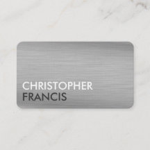 Silver titanium metal personalized business cards