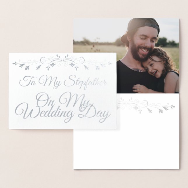 Silver To My Stepfather on my Wedding Day Foil Card (Display)