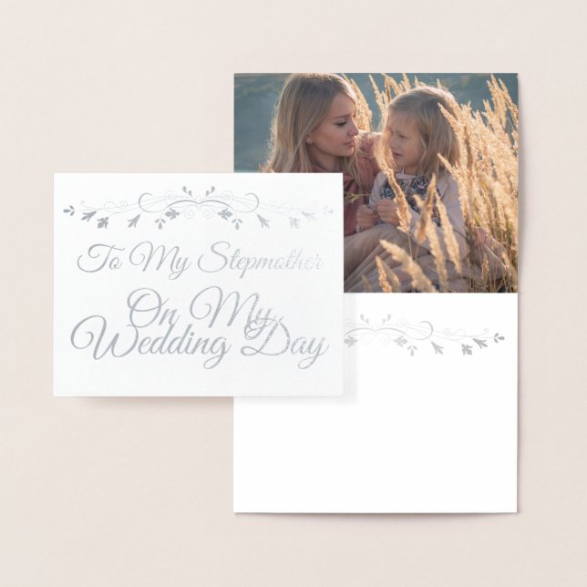 Silver To My Stepmother on my Wedding Day Foil Card (Display)