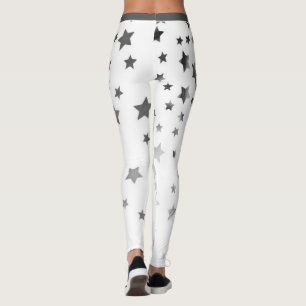 Silver Tones Stars Leggings