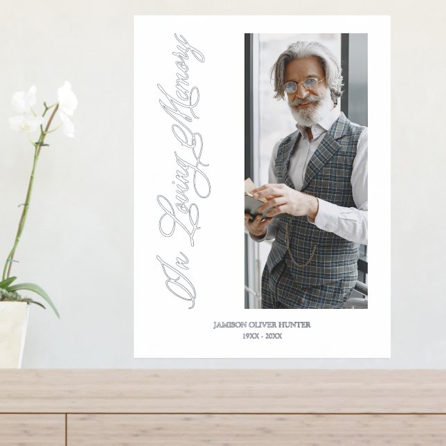 Silver Traditional & Elegant Photo Funeral Foil Prints (In Situ (Entry Table))