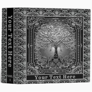 Silver Tree of Life Add Text 3 Ring Binder