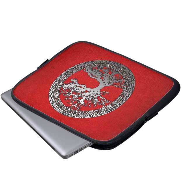 Silver Tree of Life Laptop Sleeve (Front Bottom)