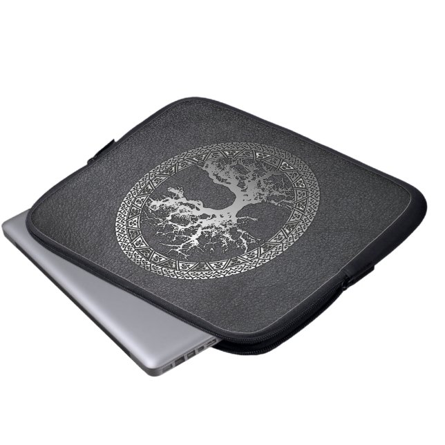 Silver Tree of Life Laptop Sleeve (Front Bottom)