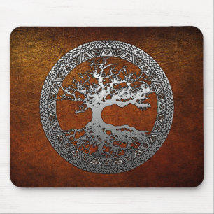 Silver Tree of Life Mouse Pad