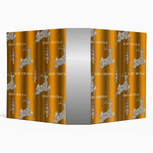 Silver Trees and Diamond Reindeer Gold Christmas Binder