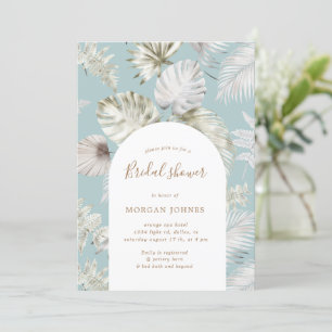 Silver Tropical Foliage Bridal Shower Invitation