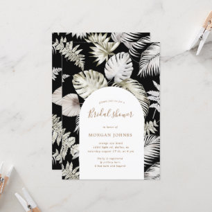 Silver Tropical Foliage Bridal Shower Invitation