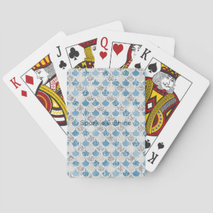 Silver Turquoise Pearl Glitter Mermaid       Playing Cards