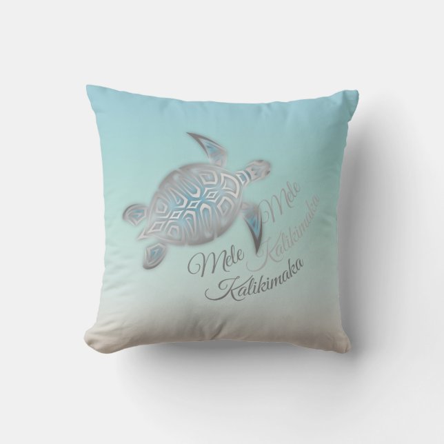 Silver Turtle | Mele Kalikimaka | Throw Pillow (Front)