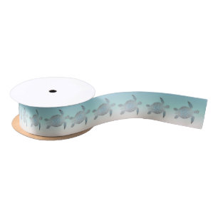 Silver Turtles Beach Satin Ribbon