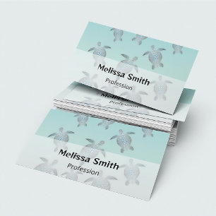 Silver Turtles Beach Style Business Card