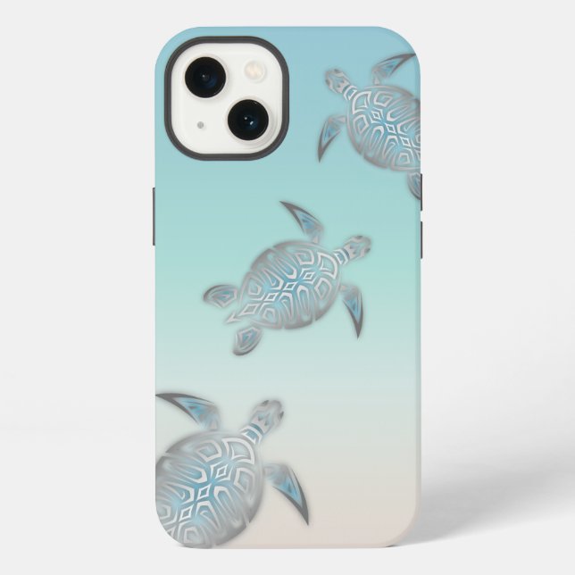 Silver Turtles Beach Style Case-Mate  iPhone Case (Back)