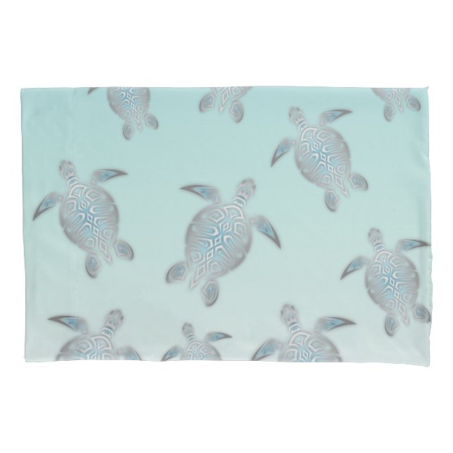 Silver Turtles Beach Style Pillowcase (Front)