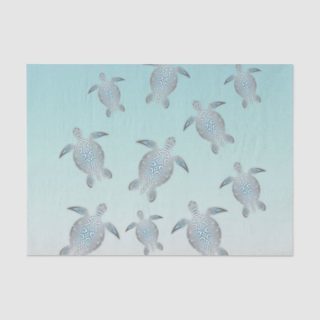 Silver Turtles Beach Style Tissue Paper (Front)