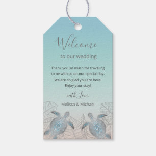 Silver Turtles Beach Wedding Welcome Bag Gift Tags