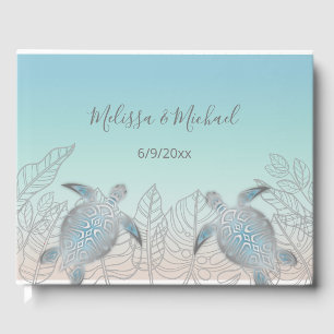 Silver Turtles Beachstyle Seaside Wedding Guest Book