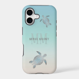 Silver Turtles Initials Your Name