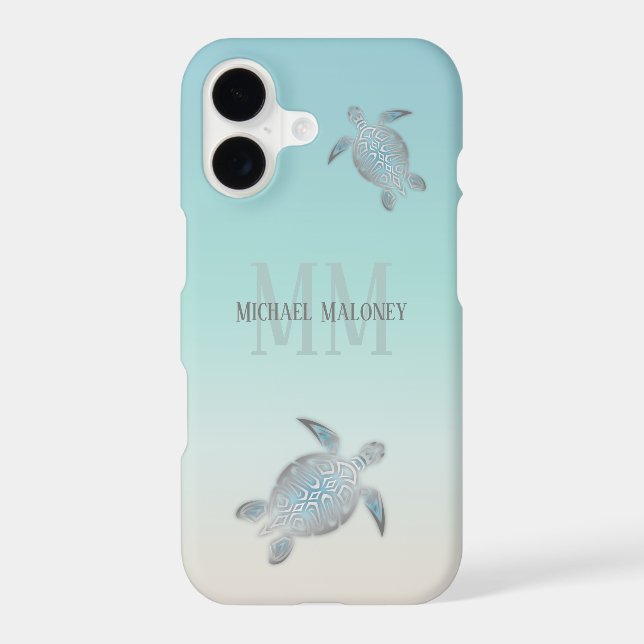 Silver Turtles Initials Your Name  (Back)