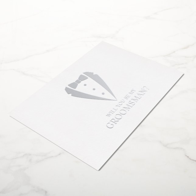 Silver Tuxedo Suit Personalized Groomsman Proposal (Rotated)