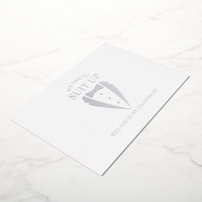 Silver Tuxedo Suit Personalized Groomsman Proposal (Rotated)