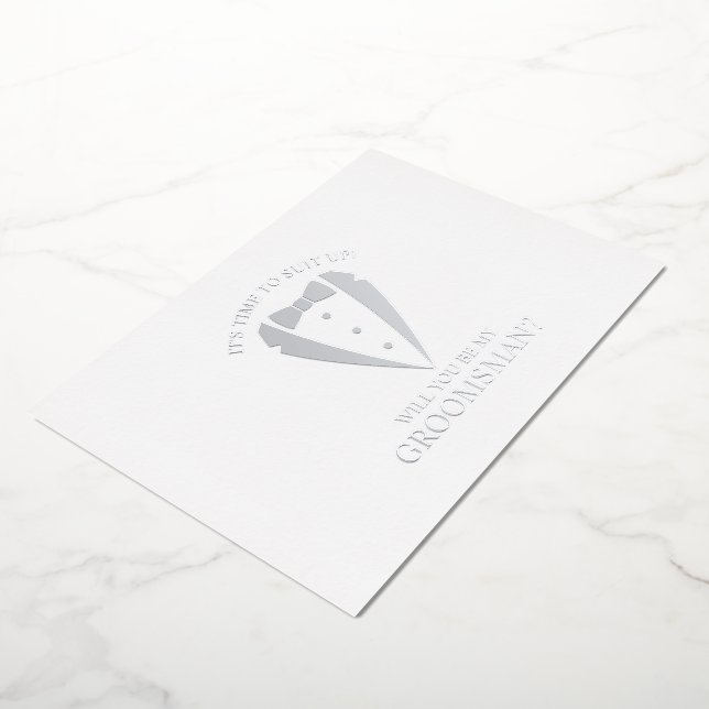 Silver Tuxedo Suit Personalized Groomsman Proposal (Rotated)