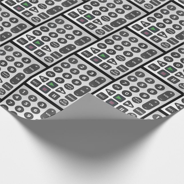 silver tv remote controller wrapping paper (Corner)