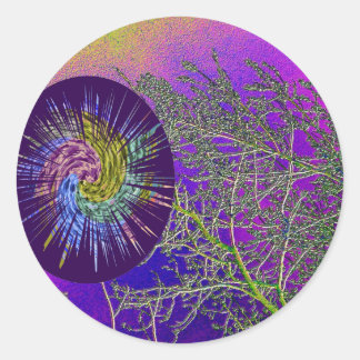 Silver Tweeks n Holy Purple Roving Star Classic Round Sticker
