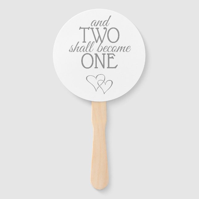 Silver Two Become One Wedding Set of Fans (Front)
