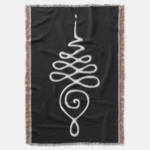 Silver Unalome Throw Blanket