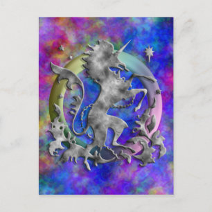 Silver Unicorn Herald Postcard