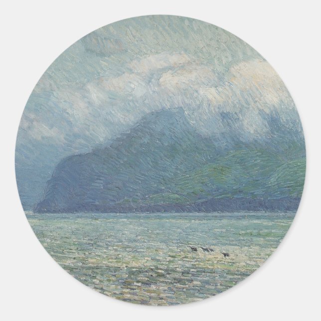 Silver Veil and Golden Gate by Childe Hassam Classic Round Sticker (Front)