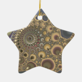 Silver Vein! Fractal Art Ceramic Ornament
