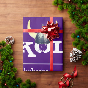 Silver Viking Helmet Skol Wrapping Paper