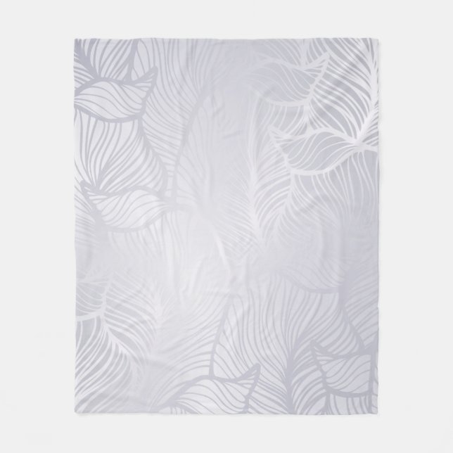 Silver vintage Damask Fleece Blanket (Front)