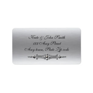 Silver Vintage Divider Address label template