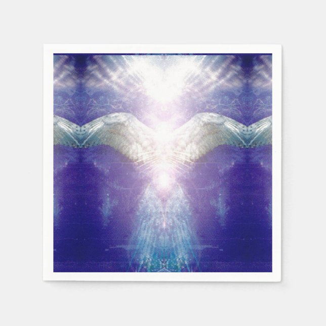 silver violet angel napkin (Front)